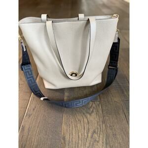 Versace Medusa Large Beige Leather Tote Bag w/ detachable Pouch